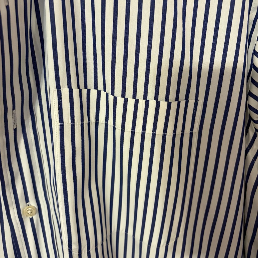 Jos. A. Bank Navy and White Stripe Dress Shirt - Picture 7 of 10
